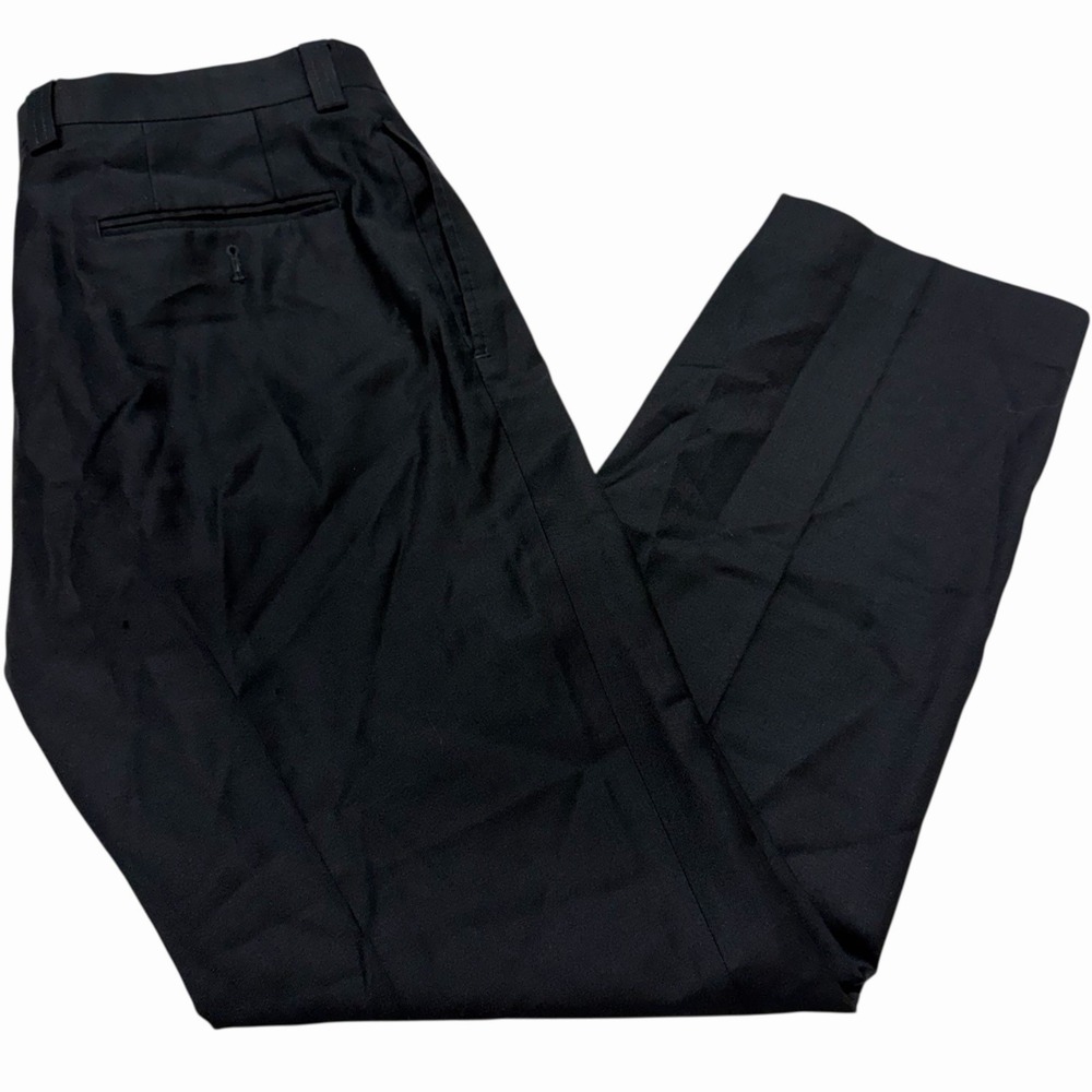 Lauren Ralph‎ Lauren Wool Cashmere Dress Pants Mens Black Flat Front *Defects*